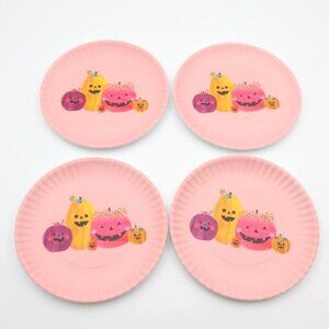 Jack-o-lantern Halloween Melamine Plates Pink Pumpkins Katherine Herrell